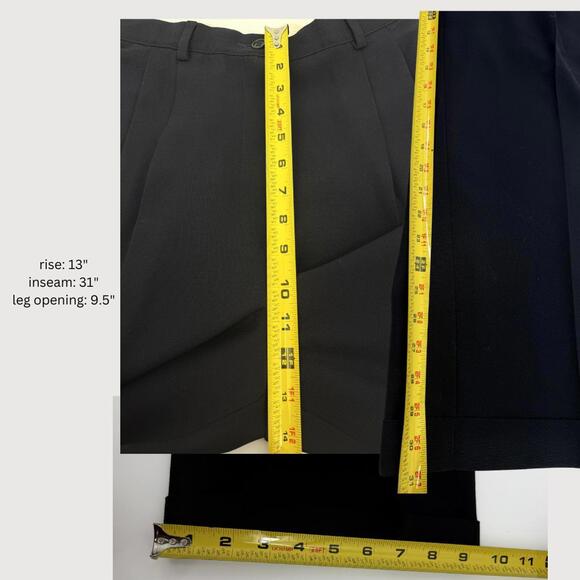 Vintage Emporio Armani Virgin Wool Trousers Black Pleated Dress Pants Size 42 - Picture 9 of 9